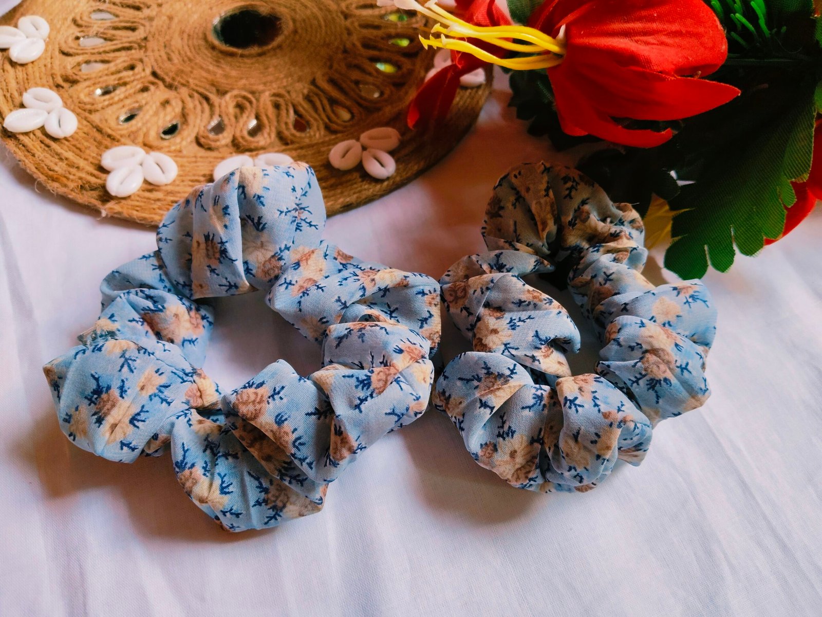Printed scrunchies