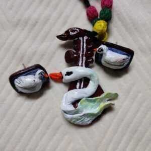 Duck veena necklace set ( 1 necklace and 2 ear rings )